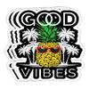 Chilli Purple Hawaii Inspired Pineapple with Sunglasses Palm Tree Gift Decorations - 4x3 Vinyl Stickers, Laptop Decal, Water Bottle Sticker (Set of 3) view 1