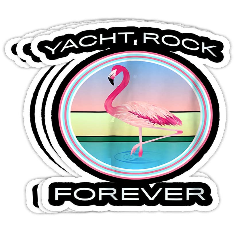Chilli Purple Yacht Rock Forever 80s Retro Style Gift Decorations - 4x3 Vinyl Stickers, Laptop Decal, Water Bottle Sticker (Set of 3)