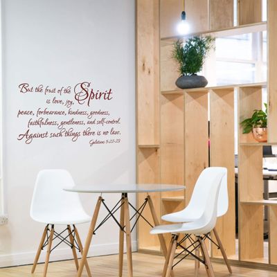 Spirit Bible Scripture Home Decor - The Fruit of The Spirit Galatians 5:22 Removable Wall Decal Scripture Decor Home Stickers Bible Art Verse Wallpaper, q12