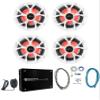 Rockville RKL65MBW Bundle: (4) 6.5 in 700W Marine Boat Speakers with LED Lights, KRYPTON MF3 1600W Peak/400W RMS 4-Channel Marine Amplifier, RMWK4 4 AWG Waterproof Marine Amp Installation Kit, 6-items view 1