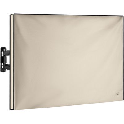 Garnetics Outdoor TV Cover 85 Inch Waterproof, Weatherproof TV Enclosures with Smart Shield Screen Protectors, Ideal for Outdoor Use, Moving, and Storage - Beige