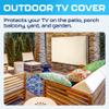 Garnetics Outdoor TV Cover 85 Inch  Waterproof, Weatherproof TV Enclosures with Smart Shield Screen Protectors, Ideal for Outdoor Use, Moving, and Storage - Beige view 2