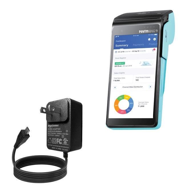 BoxWave Charger Compatible with Nexgo N3 Smart POS - Wall Charger Direct (15W), Rapid Charge Your Device with Built-in 3ft Cable