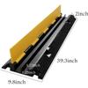 2 Channel Rubber Cable Protector Ramps Heavy Duty 11000Lbs Load Capacity Protective Wire Cord Ramp Driveway Traffic Speed Bumps Hose Cable Ramp Cover for Indoor Outdoor, Black & Yellow view 2