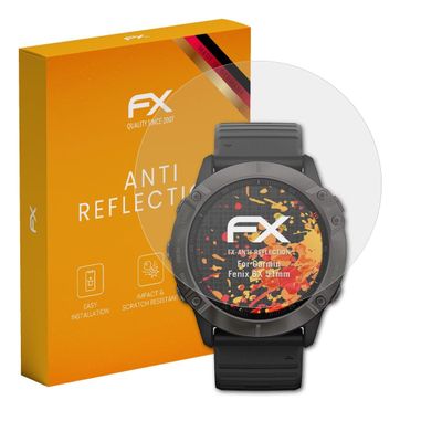 atFoliX Screen Protector compatible with Garmin Fenix 6X 51mm Screen Protection Film, anti-reflective and shock-absorbing FX Protector Film (3X)