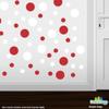 DecalVenue.com White/Red Vinyl Wall Stickers - 2 & 4 inch Circles (150 Decals) view 2