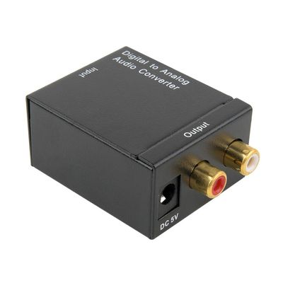 Digital Optical Coax to Analog RCA Audio Converter Adapter with 5v Power Line Fiber Cable