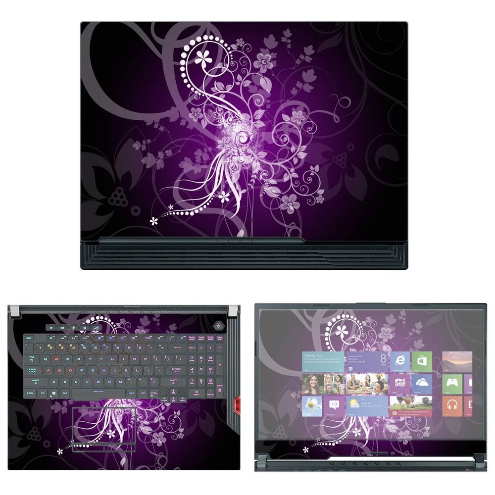 Decalrus - Protective Decal Floral Skin Sticker for Asus ROG Strix Hero III G731GW (17.3" Screen) case Cover wrap ASROG_Strix_Hero_II_-G731GW-15