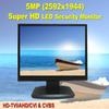 1stPV 23.6" Super HD 5MP/2592x1944 16:9 Professional Security Monitor, 1 HDMI, 2 BNC Inputs(HD-TVI/AHD/CVI/CVBS) & 2 BNC Outputs, working with 5MP security cameras directly in addition to DVR/NVR & PC view 2