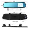 4.3'' 1080P Car DVR Mirror Dash Cam Recorder+Rear View Camera Kit with 32G SD Card view 4