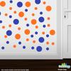 Blue/Orange Vinyl Wall Stickers - 2 & 4 inch Circles (60 Decals) view 2