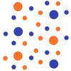 Blue/Orange Vinyl Wall Stickers - 2 & 4 inch Circles (60 Decals) view 3