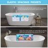 Bath Kneeler and Elbow Rest Set Thick Baby Bath Kneeling Pad Bathing Kneeling Mat Cushion Washable Padded Bathtub Knee Saver with Arm Support and Pockets Organizer for Bathroom Bathtime Comfort, Blue view 3