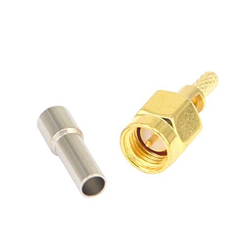 100 pcs SMA Plug Male Pin Connector Goldpalted Solder for RG316 RG174 RG188 LMR100 RG178 Cable Coax Connector