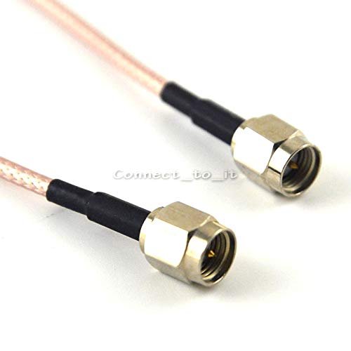 100 Pieces SMA Series SMA Male to Male Connector Nickel Plated Adapter Cable Pigtail RG316 30CM