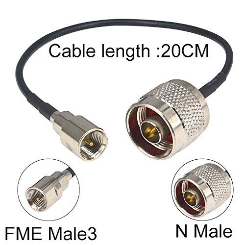 100 Pieces FME Male to N Male Coaxial Adapter Pigtail Jumper Cable 20CM RG174