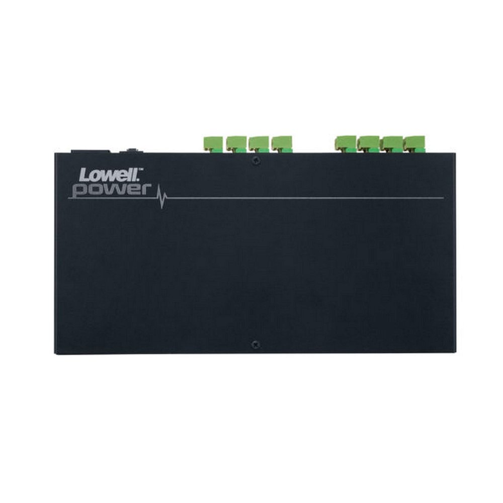 Lowell DCP-524 DC Power Distribution, 16 Output (5VDC/24VDC); 2 Voltage Banks of 8 Outputs; Each Output Protected by PTC Fuse with Auto Reset; Power Status LEDs; Detachable Voltage Output Terminals