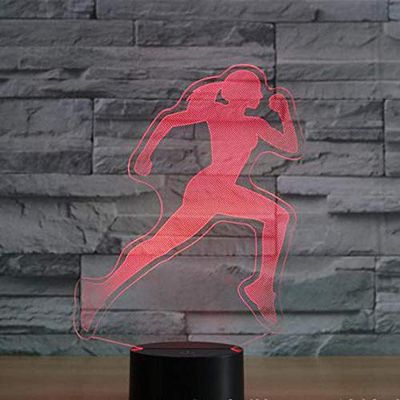 Jinnwell 3D Running Night Light Lamp Illusion Night Light 7 Color Changing Touch Switch Table Desk Decoration Lamps Gift with Acrylic Flat ABS Base USB Cable Toy