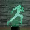 Jinnwell 3D Running Night Light Lamp Illusion Night Light 7 Color Changing Touch Switch Table Desk Decoration Lamps Gift with Acrylic Flat ABS Base USB Cable Toy view 2