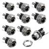 HiLetgo 10pcs DC Power Supply Jack Socket Female Panel Mount Connector 3-Pin 5.5 x 2.1mm view 1