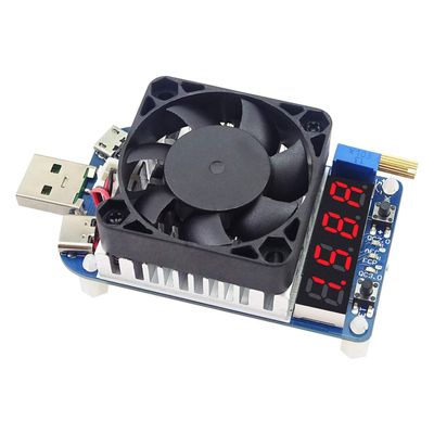 HWMATE HD35 USB Intelligent Electronic Load Resistor Module Trigger Interface Discharge Adjustable Constant Current Temperature Control with Cooling Fan