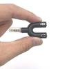2 PCS Headphone Microphone Splitter, U Shape 3.5mm Y Splitter for Audio Stereo Headphone and Mic for All of 3.5mm Jack Devices Black and White view 4