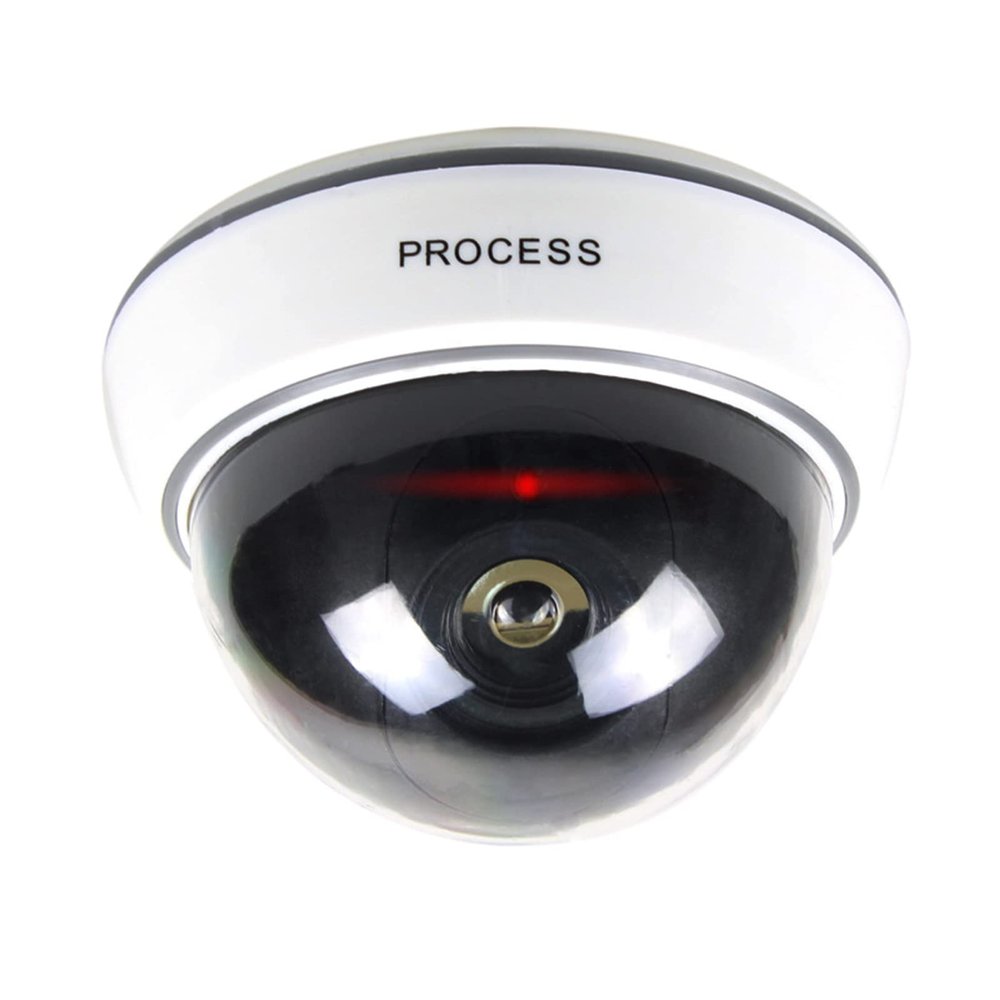 Dummy Surveillance Camera Fake Security Camera with Simulated IR Flashing Red Lights