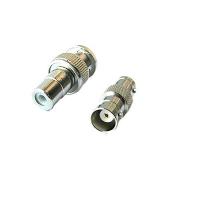 100 Pieces BNC - RCA Adapter BNC Female to RCA Male Connector+BNC Male to RCA Female Nickelplated Straight Connector