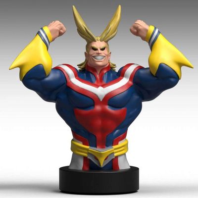 Semic Distribution 71430010412 Bste,My Hero, Hro Academia Bust Money Box Made of PVC, Black, Standard Size