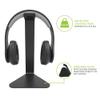 Kanto H1 Universal Headphone Stand with Curved Silicone Padding | Black view 3