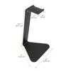 Kanto H1 Universal Headphone Stand with Curved Silicone Padding | Black view 4