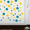 DecalVenue.com Turquoise/Yellow Vinyl Wall Stickers - 2 & 4 inch Circles (150 Decals) view 2
