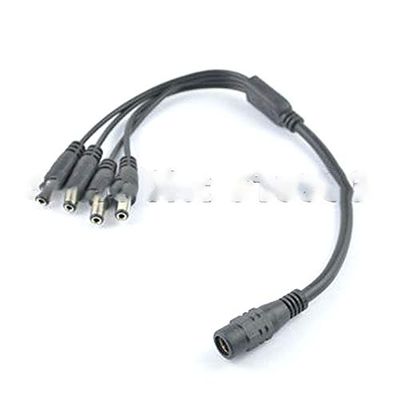 5pcs/lot 5.5x2.1mm 4 in 1 DC Power Female Jack to Male Plug Splitter Adapter Cable for Security CCTV Camera