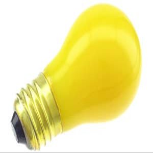 Decorative/Novelty 15A15, 15 Watt, 130 Volt, Medium Base, Ceramic Yellow A15 Light Bulb (25 Pack)