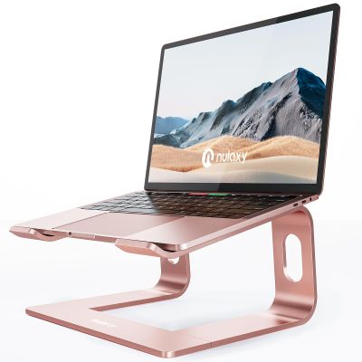 Nulaxy Laptop Stand, Ergonomic Aluminum Laptop Computer Stand, Detachable Laptop Riser Notebook Holder Stand Compatible with MacBook Air Pro, Dell XPS, HP, Lenovo More 10-16 Laptops - Rose Gold