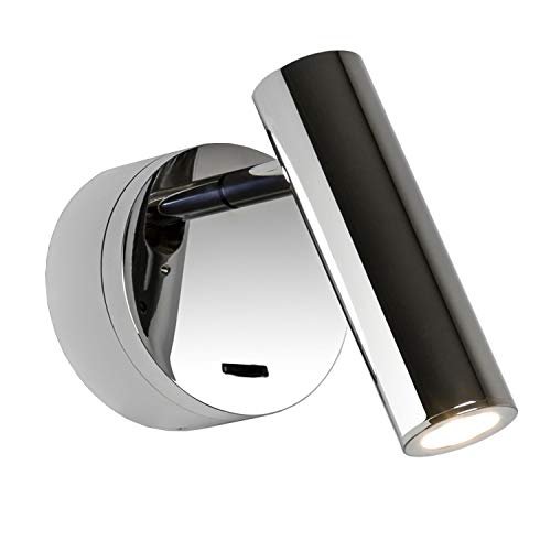 LUMINTURS 3W LED Bedside Reading Light Fixture On/Off Switch Adjustable Nature White Chrome