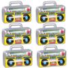 6 PCS Inflatable Boombox - 80s 90s Party Supplies Decorations Inflatable Boom - Rappers Hip Hop B-Boys Costume Accessories (16.5 Inches) view 1