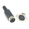 100 Pcs 4 Pin DIN Plug to Female Jack 2 Hole Panel Mount Connector Adapter & DIN Plug Male Connector 4 Pin with Plastic Handle view 1