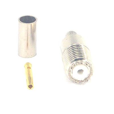 100 Pieces Mini UHF female nickelplated Jack connector crimp for LMR195 RG58 RG142