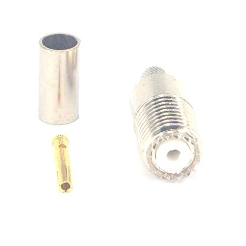 100 Pieces Mini UHF female nickelplated Jack connector crimp for LMR195 RG58 RG142