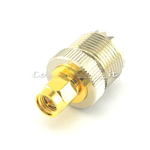 100 Pcs UHF Female SO239 Jack to SMA Male Plug Straight Adapter Connector