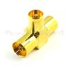 (5 Pieces/lot) IEC PAL DVB-T TV Male to 2 Female Jack Splitter 3 Way goldplated Adapter Connector view 1