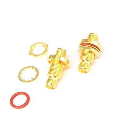 100 Pieces SMA Adapter SMA Female Jack to SMA Jack Female Bulkhead Panel Mount O-Ring Straight Connector