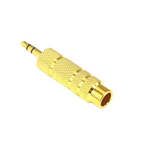 100 Pieces 6.35mm Female to 3.5mm Male Gold Plated Headphone Stereo Audio Jack Adapter Earphone Plug