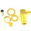 (100 Pieces/lot) SMA Connector SMA Female Jack Bulkhead Right Angle Goldplated Crimp for RG316 RG174 Cable view 1