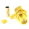 (100 Pieces/lot) SMA Connector SMA Female Jack Bulkhead Right Angle Goldplated Crimp for RG316 RG174 Cable view 3