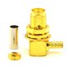 (100 Pieces/lot) SMA Connector SMA Female Jack Bulkhead Right Angle Goldplated Crimp for RG316 RG174 Cable view 4