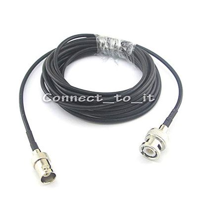 100 Pcs Extension Cable BNC Male to Female Connector Video Power Cable for CCTV System RG174 3M