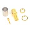 (100pcs/lot) SMA Female Jack Goldplated Straight Adapter Connector Bulkhead Crimp for RG6 Cable view 1