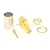 (100pcs/lot) SMA Female Jack Goldplated Straight Adapter Connector Bulkhead Crimp for RG6 Cable view 2